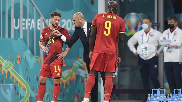 <p>Roberto Martinez zwischen Dries Mertens und Romelu Lukaku: Der Spanier sah einige Anlässe zur Zufriedenheit.</p>