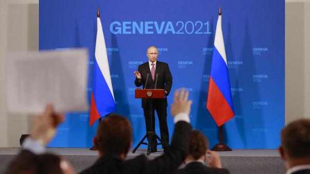 <p>Kremlchef Wladimir Putin stand in Genf Medienvertretern Rede und Antwort.</p>