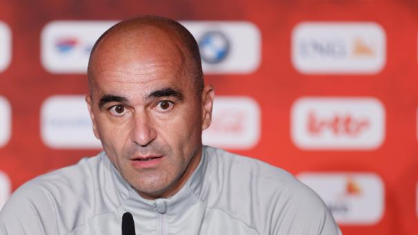 <p>Roberto Martinez, Trainer der Roten Teufel, äußert sich auf einer Pressekonferenz.</p>