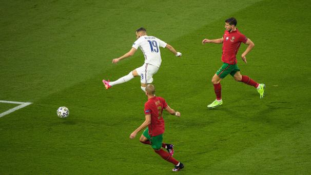 <p>Karim Benzema traf zweimal für Frankreich.</p>