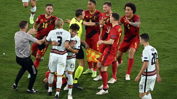 <p>Felix Brych hatte das Achtelfinale zwischen Belgien und Portugal nicht immer im Griff.</p>