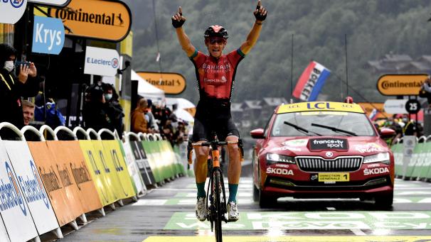 <p>Der 29-jährige Dylan Teuns aus Diest holte sich heute den Sieg in den Alpen.</p>