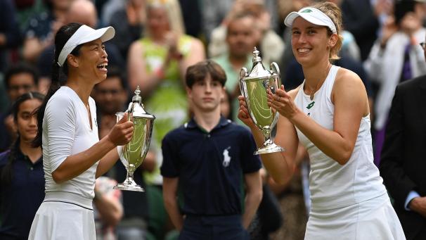 <p>Haben sich in London den Titel gesichert: Su-Wei Hsieh (links) und Elise Mertens (rechts).</p>