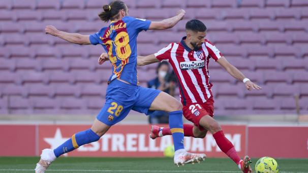 <p>Findet beispielsweise die Partie zwischen dem FC Barcelona und Meister Atlético Madrid (Yannick Carrasco, rechts) künftig in Florida statt?</p>