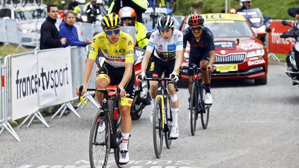 <p>Auch im Ziel die richtige Reihenfolge: Tadej Pogacar vor Jonas Vingegaard und Richard Carapaz.</p>