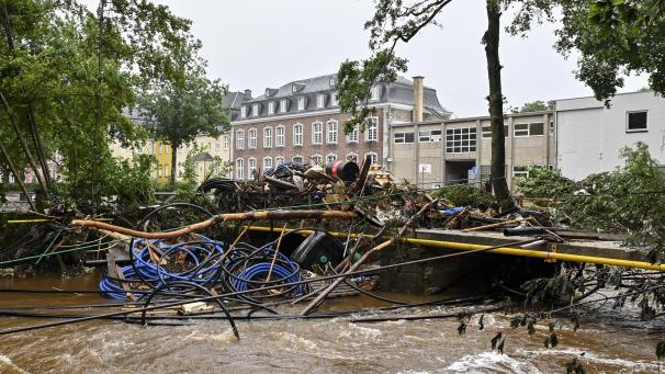<p>Die Unwetter haben in Ostbelgien - hier ist die Eupener Unterstadt zu sehen - eine Schneise der Verwüstung hinterlassen.</p>