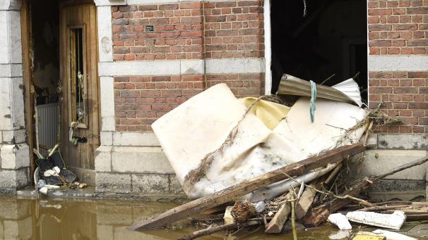 <p>Schäden nach dem Hochwasser in Pepinster</p>