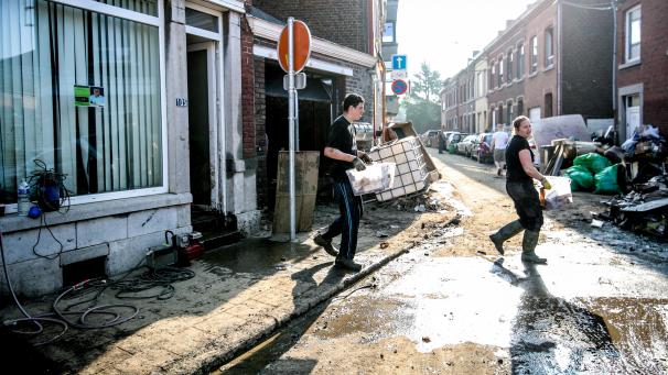 <p>Schäden nach dem Hochwasser in der Provinz Lüttich</p>