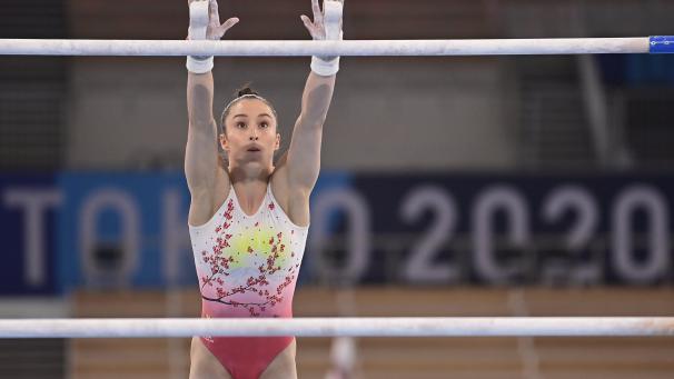 <p>Der Stufenbarren ist das Vorzeigegerät von Goldmedaillen-Hoffnung Nina Derwael.</p>