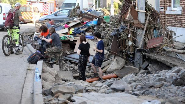 <p>Die Ortschaft Chaudfontaine wurde von der Flutwelle hart getroffen.</p>