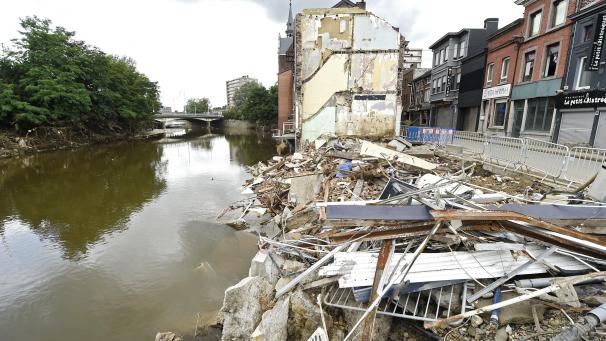 <p>Schäden des Hochwassers in Theux</p>