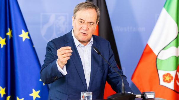 <p>Armin Laschet, Ministerpräsident von Nordrhein-Westfalen, spricht während einer Pressekonferenz.</p>