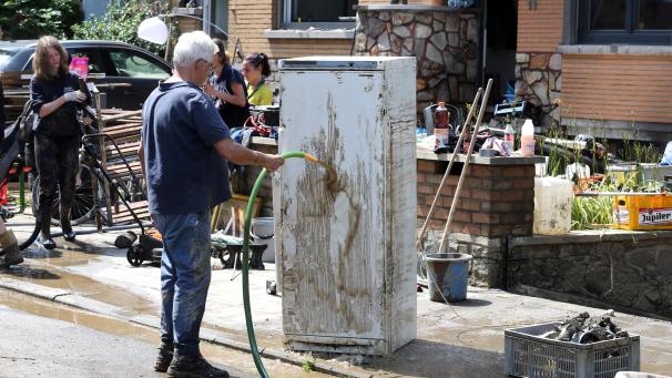 <p>Nach dem Hochwasser in Angleur (bei Lüttich).</p>