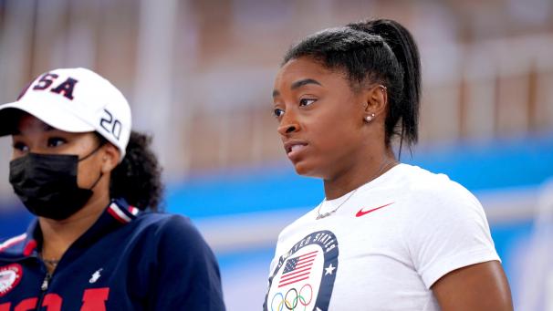 <p>Simone Biles nimmt ihre letzte Startchance wahr.</p>