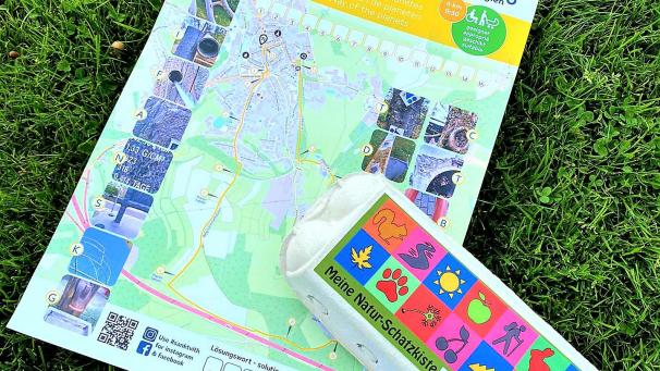 <p>Die beiden neuen Suchspiele führen über den Planetenweg und zum Volmersberg.</p>