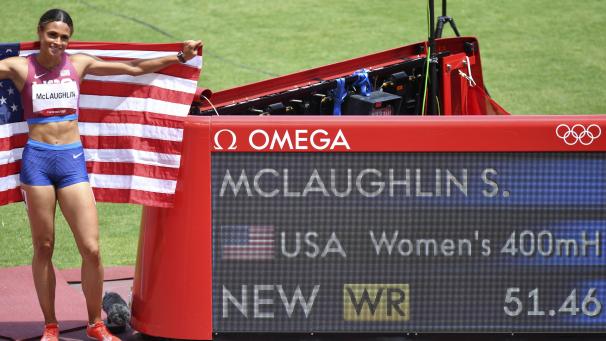 <p>Die US-Amerikanerin Sydney McLaughlin stellte am Mittwoch über 400 Meter Hürden einen neuen Fabelweltrekord auf.</p>