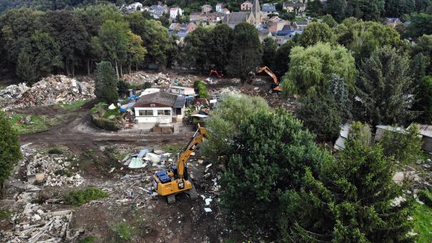 <p>Ein vom Hochwasser vollständig zerstörter Campingplatz in der Nähe von Esneux.</p>