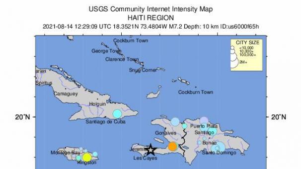 <p>Auf der Karte der US-Behörde USGS wir das Epizentrum 12 Kilomter nördlich der Gemeinde Saint-Louis-du-Sud angezeigt.</p>
