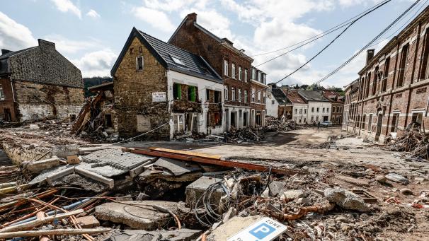 <p>Die Wallonie, hier die Ortschaft Pepinster, war von der Flutkatastrophe, besonders hart betroffen.</p>