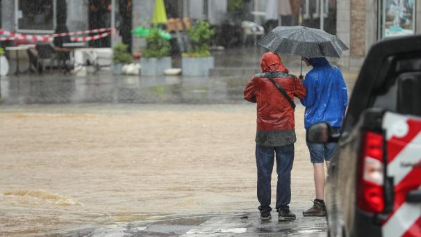 <p>Die heftigen Regenfälle Mitte Juli hatten die Gemeinde Spa unter Wasser gesetzt.</p>