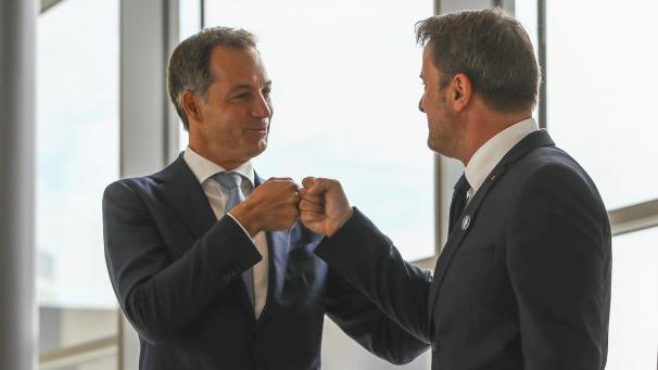 <p>Freundliche Begrüßung: Luxemburgs Regierungschef Xavier Bettel (r.)  empfängt Belgiens Premier Alexander De Croo. Beide Länder wollen ihre Zusammenarbeit weiter ausbauen.</p>