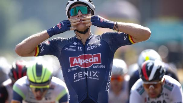 <p>Tim Merlier war im Spurt nicht zu schlagen.</p>