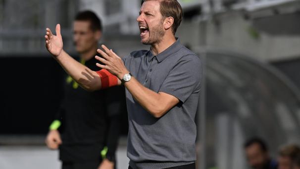 <p>AS-Trainer Florian Kohfeldt am Samstag beim Spiel gegen den RSC Anderlecht</p>