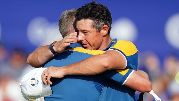 <p>Luke Donald mit Rory McIlroy</p>