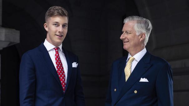 <p>Prinz Emmanuel und König Philippe</p>