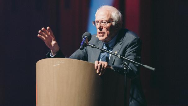 <p>Bernie Sanders wusste im Brüsseler Bozar viele Zuhörer zu begeistern.</p>