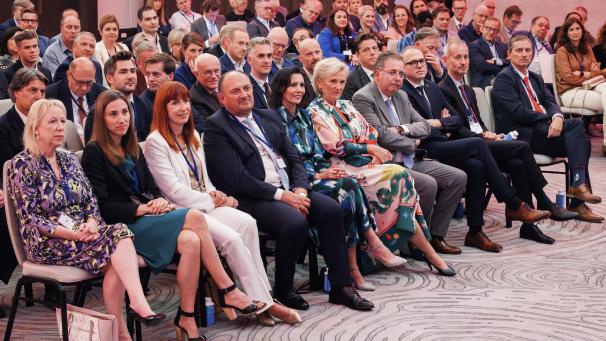 <p>Blick auf die belgische Wirtschaftsdelegation in Australien</p>