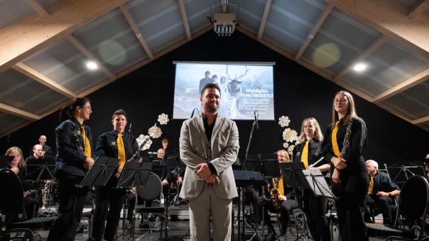 <p>Ryan Lenges bestand die Feuertaufe bei seinem ersten Jahreskonzert in Oudler.</p>