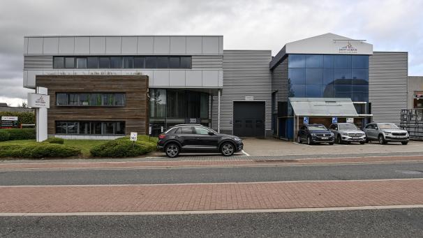 <p>Ein Blick von außen auf die Niederlassung von Saint-Gobain in Eupen</p>