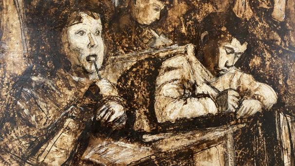 <p>Arbeiten, die vor mehr als 20 Jahren entstanden, wirken auf den ersten Blick düster.</p>