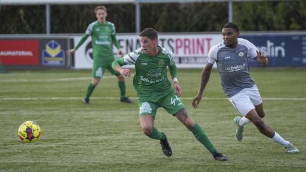 <p>Corentin Thielen (links) war Teil des Spektakels zwischen Rebecq und Kelmis.</p>