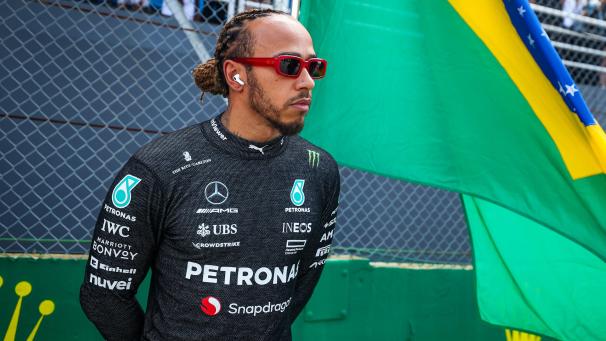 <p>Mercedes-Fahrer Lewis Hamilton hatte auch beim Großen Preis von Brasilien wenig Grund zum Lachen.</p>