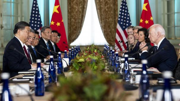 <p>Joe Biden (rechts) trifft Xi Jinping (links) am Rande der Konferenz für Asiatisch-Pazifische Wirtschaftskooperation im Filoli Estate.</p>