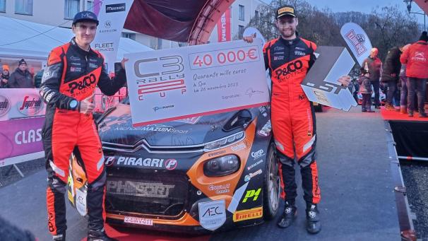 <p>Maxime Potty (rechts) und Copilot Renaud Herman sind die neuen Champions.</p>