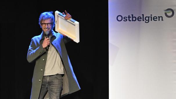 <p>Didier Scheuren während des Festaktes im „Alter Schlachthof“ in Eupen.</p>