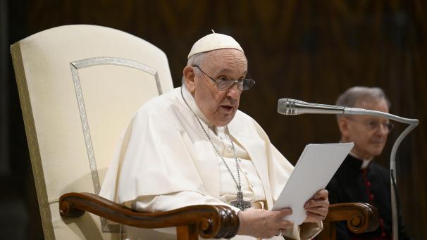 <p>Papst Franziskus appelliert in seiner Rede daran, in Frieden miteinander zu leben.</p>