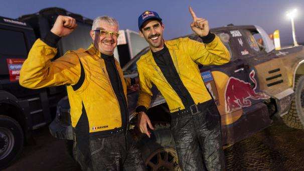 <p>Guillaume de Mevius (rechts) und sein Beifahrer Xavier Panseri (links)waren am Samstag erfolgreich.</p>