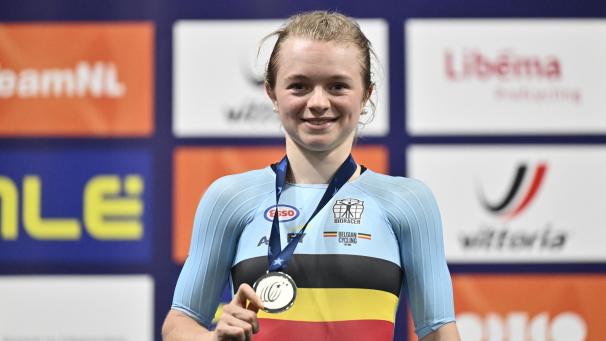 <p>Gelungenes Debüt: Lani Wittevrongel holte bei der Bahnrad-EM die Silbermedaille im Scratch.</p>