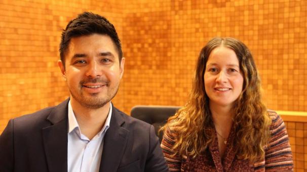 <p>Elena Theissen und Cliff Wirajendi, CSP-Kandidaten für das Parlament der Wallonischen Region.</p>