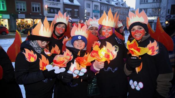 <p>Die olympischen Fackelläufer waren zu Gast.</p>
