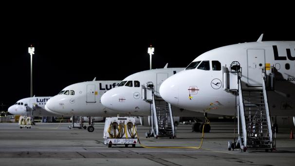 <p>Flugzeuge der Lufthansa stehen am Flughafen München auf dem Vorfeld.</p>