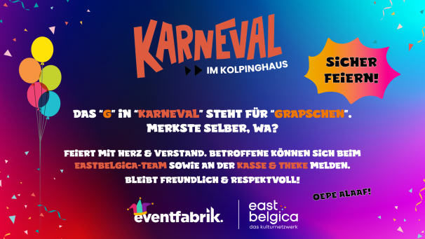 <p>Mit Plakaten macht Eastbelgica darauf aufmerksam, dass zum Feiern auch angemessenes Benehmen gehört.</p>