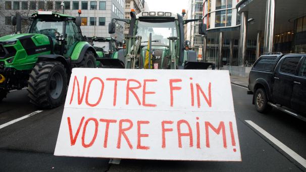 <p>Bauernprotest vergangenen Donnerstag in Brüssel</p>