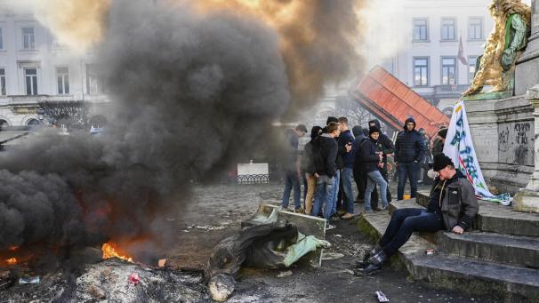 <p>Bauernprotest in Brüssel</p>