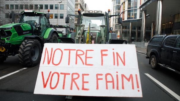 <p>Bauernprotest im Februar in Brüssel</p>