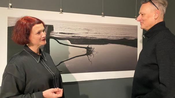 <p>Karin Odendahl und Oliver Dohr am Freitagabend auf der Vernissage ihrer gemeinsamen Ausstellung.</p>